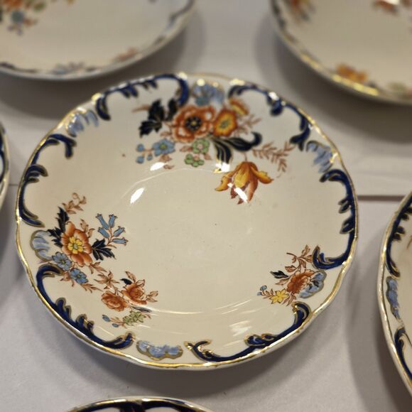 Antique (1896-1920) John Maddock & Sons Royal Ivory Gladstone 6 Berry Bowls - Picture 5 of 16